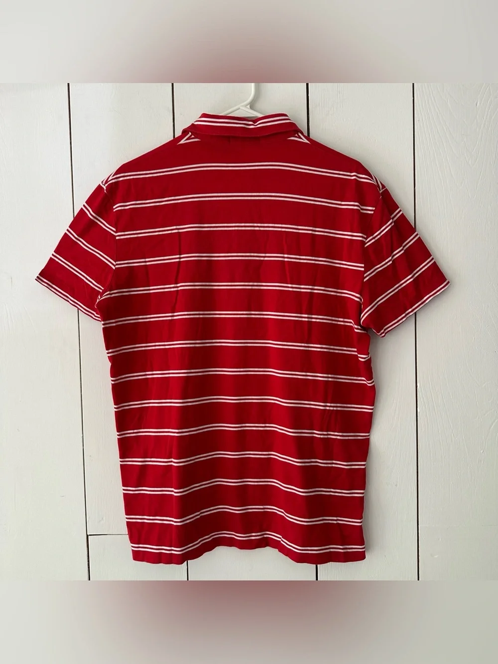 VTG Polo Ralph Lauren Striped Polo Shirt Sz M Red White